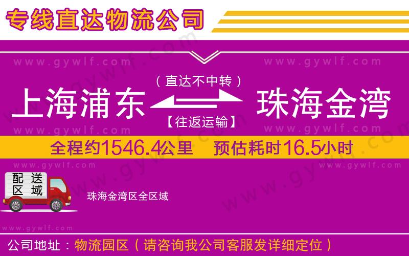 上海浦東區(qū)到珠海金灣區(qū)物流公司