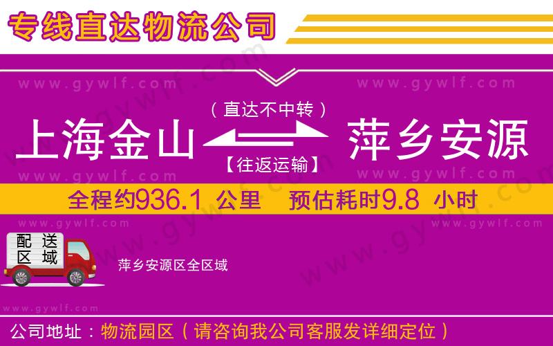 上海金山區(qū)到萍鄉(xiāng)安源區(qū)物流公司