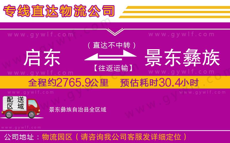 啟東到景東彝族自治縣物流公司