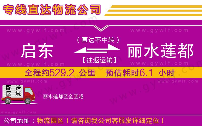 啟東到麗水蓮都區(qū)物流公司