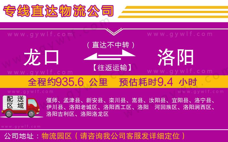 龍口到洛陽物流公司
