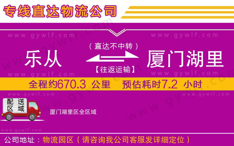 樂從到廈門湖里區(qū)物流公司