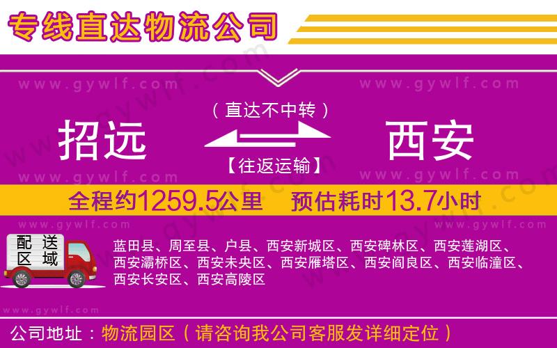 招遠(yuǎn)到西安物流公司