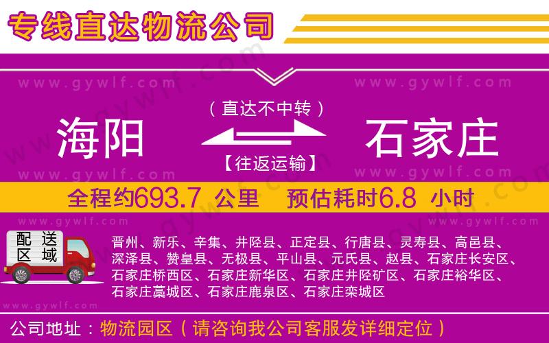 海陽到石家莊物流公司