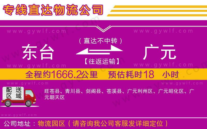 東臺到廣元物流公司