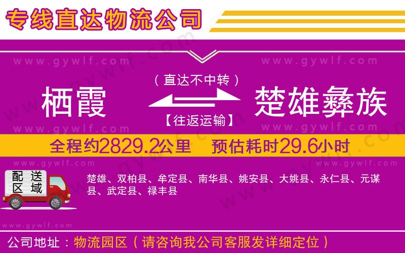 棲霞到楚雄彝族自治州物流公司