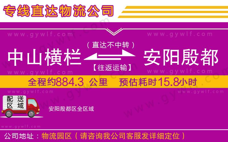 中山橫欄到安陽(yáng)殷都區(qū)物流公司