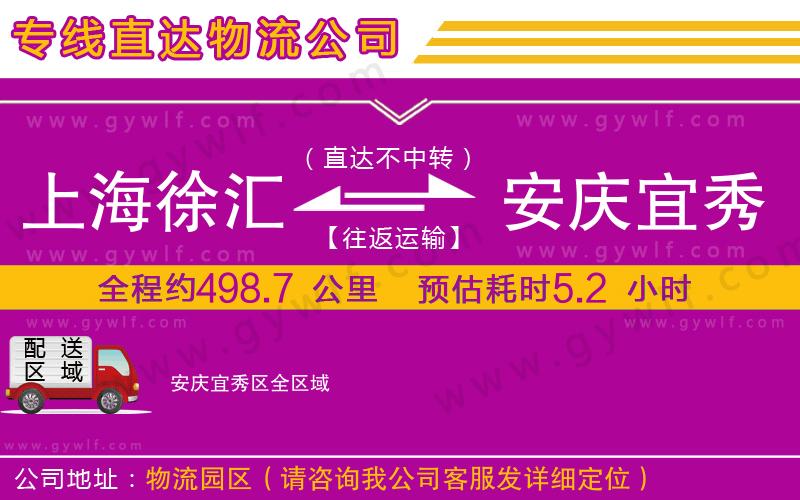 上海徐匯區(qū)到安慶宜秀區(qū)物流公司