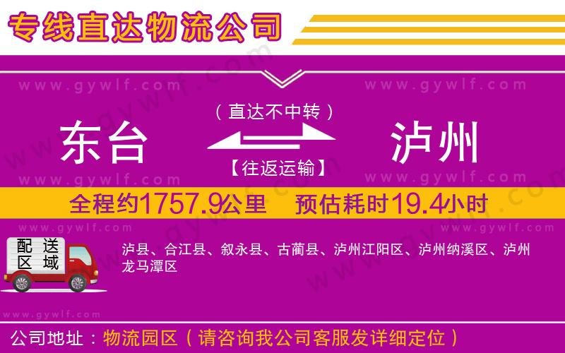 東臺到瀘州物流公司