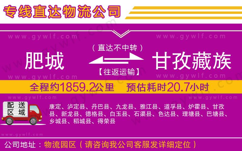 肥城到甘孜藏族自治州物流公司