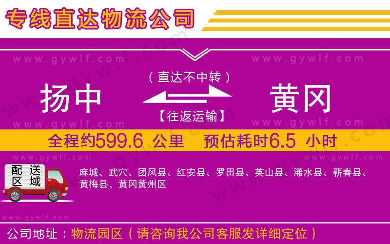 揚(yáng)中到黃岡物流公司