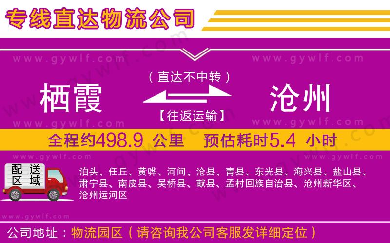 棲霞到滄州物流公司