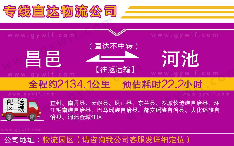 昌邑到河池物流公司