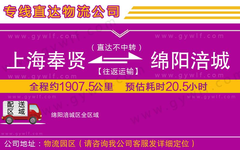 上海奉賢區(qū)到綿陽涪城區(qū)物流公司
