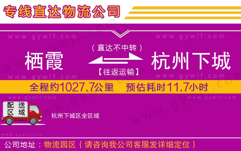 棲霞到杭州下城區(qū)物流公司