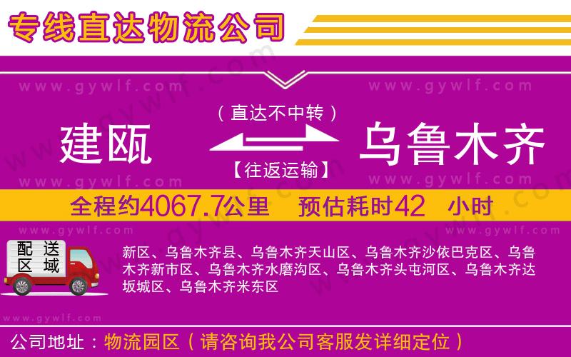 建甌到烏魯木齊物流公司